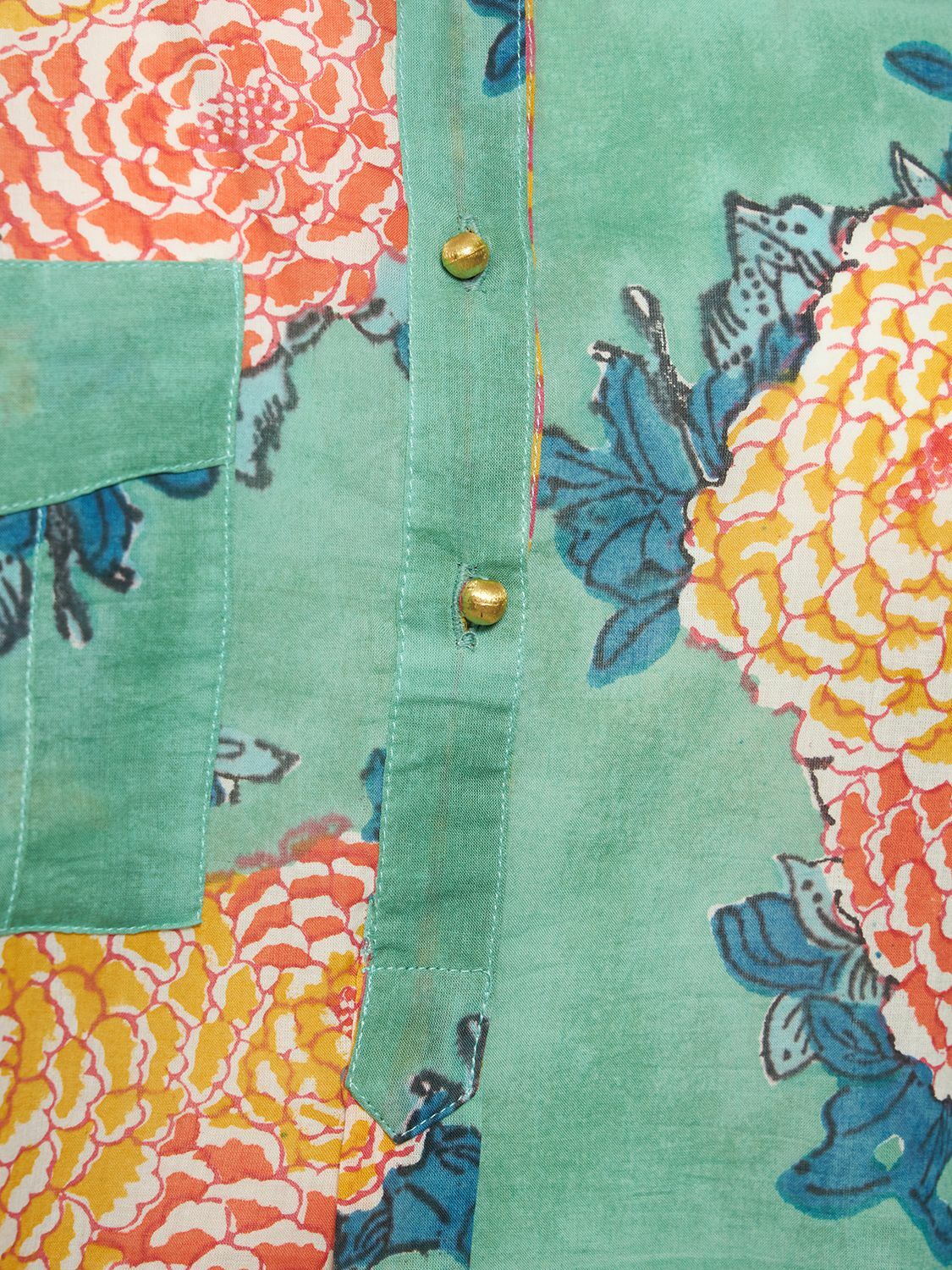 LISA CORTI Kurta Printed Cotton Mini Dress