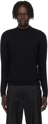 Ernest W. Baker Black Mock Neck Cable-Knit Sweater