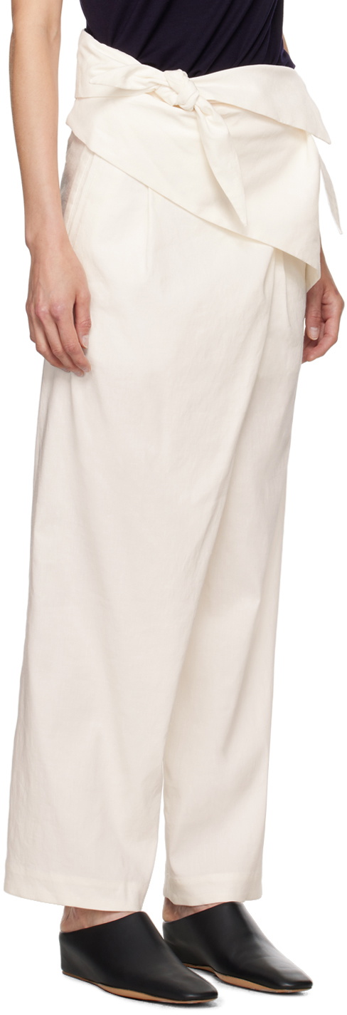ISSEY MIYAKE White Enclothe Trousers Issey Miyake Men