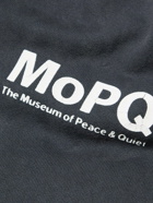 Museum Of Peace & Quiet - Logo-Print Cotton-Jersey Zip-Up Hoodie - Blue
