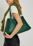 Dragon Diffusion Santa Croce Big Woven Leather Tote bag - Green - One Size