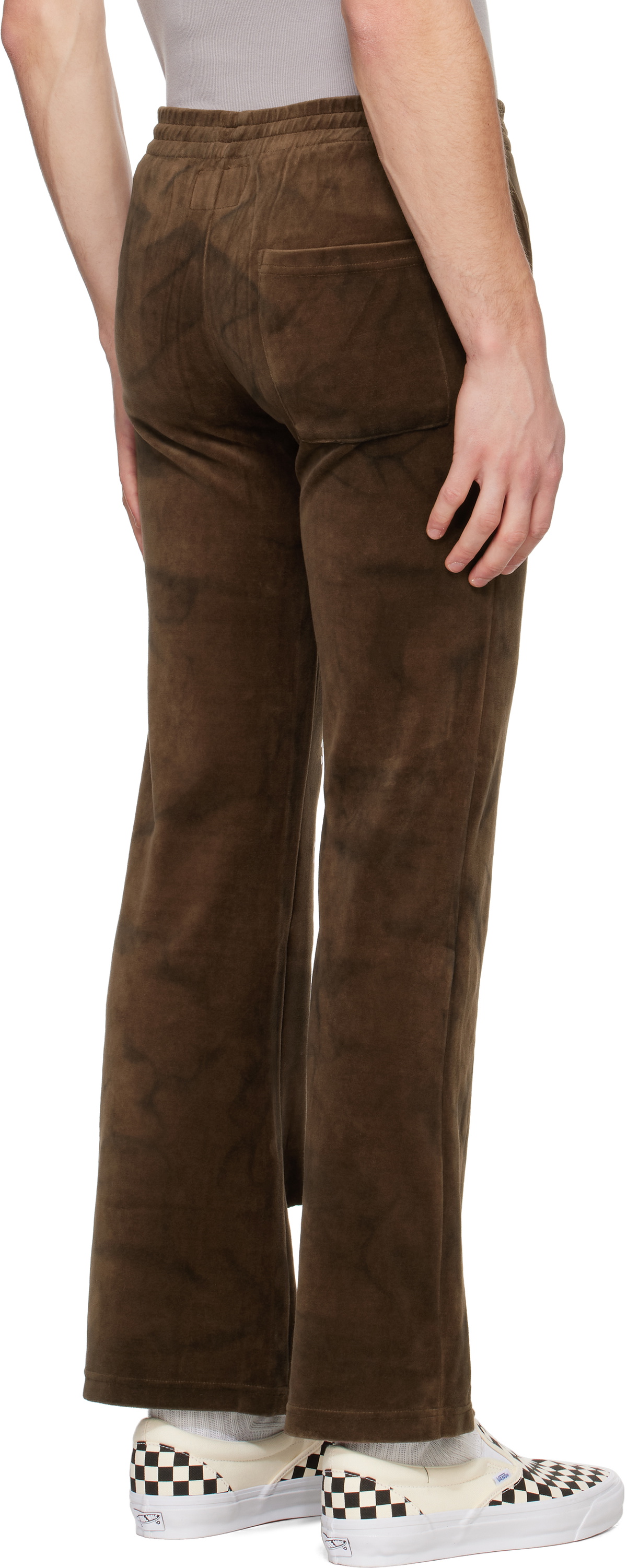 Praying Brown Velvet Flared Sweatpants