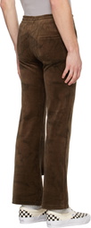 Praying Brown Velvet Flared Sweatpants