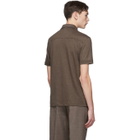 Ermenegildo Zegna Brown Linen Polo