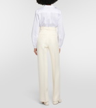 Gabriela Hearst Norman belted wool and silk straight pants