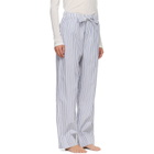 Tekla Blue & White Poplin Pyjama Pants