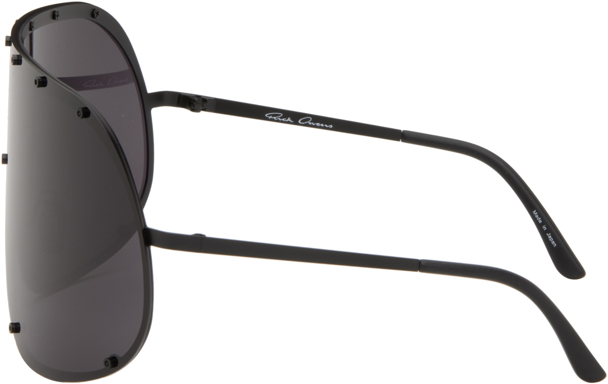 Rick Owens Black Temple Shield Sunglasses