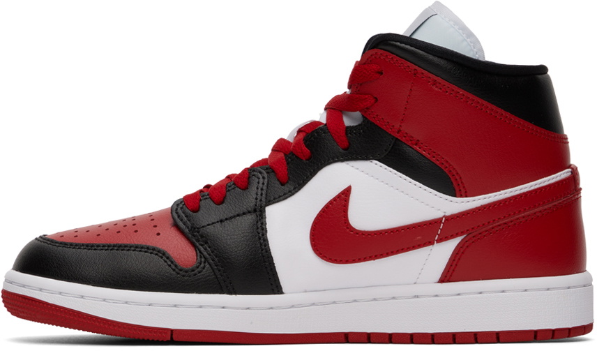 Nike Jordan Black & Red Air Jordan 1 Mid Sneakers Nike Jordan Brand