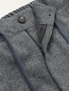 De Petrillo - Straight-Leg Wool and Cashmere-Blend Drawstring Suit Trousers - Gray