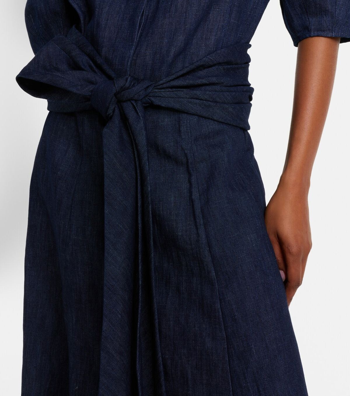 Gabriela Hearst Zivan cotton and linen denim midi skirt