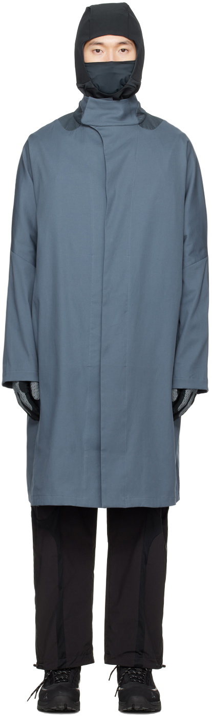 _J.L - A.L_ Blue Split Trench Coat J.L - A.L