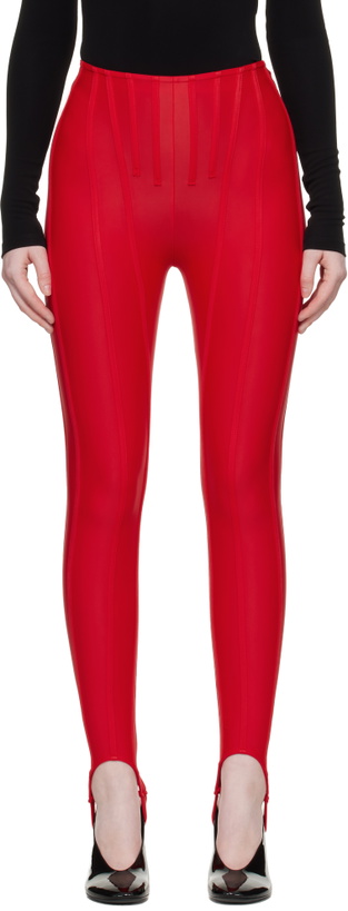 Photo: Mugler SSENSE Exclusive Red Corseted Leggings