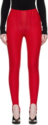 Mugler SSENSE Exclusive Red Corseted Leggings