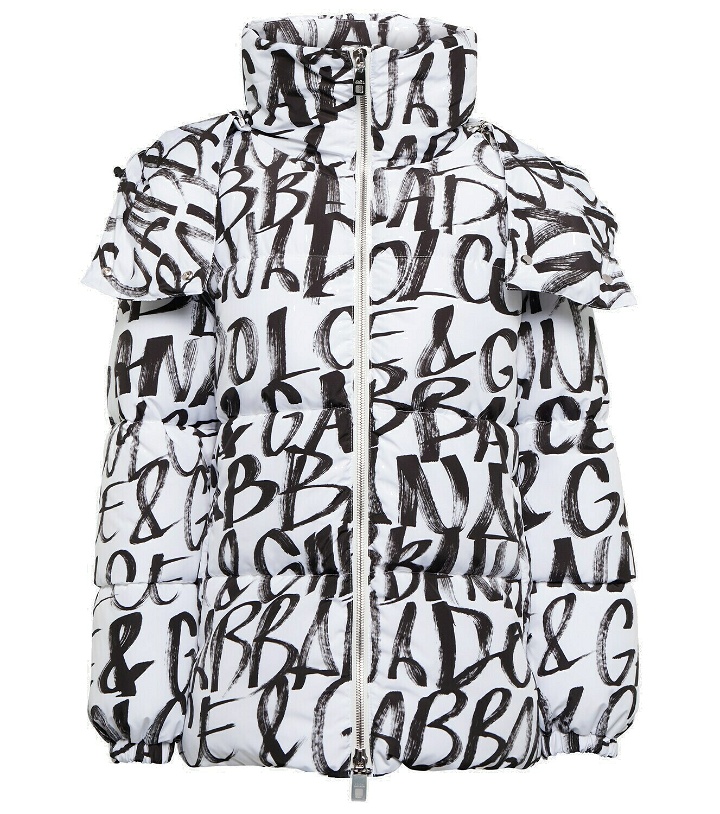 Photo: Dolce&Gabbana - Logo printed nylon puffer jacket