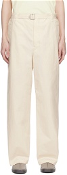 LEMAIRE Off-White Seamless Belted Trousers