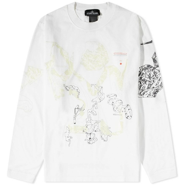 Photo: Stone Island Shadow Project Men's Long Sleeve Printed T-Shirt in Natural