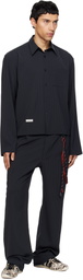 Song for the Mute Navy Loose Pleated Trousers