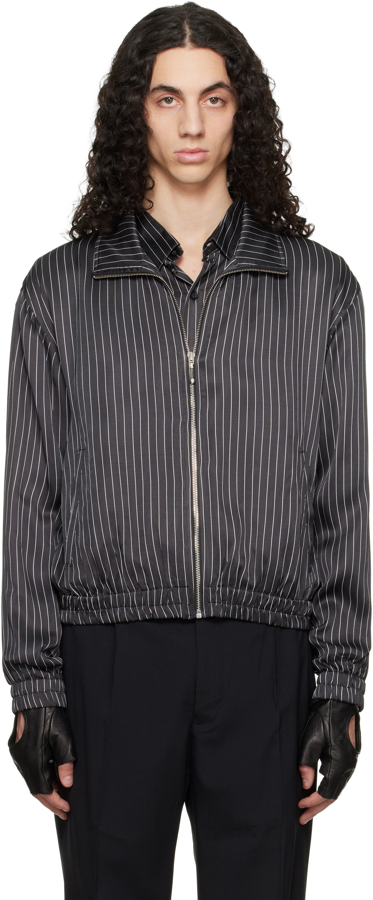 Ernest W. Baker Black Pinstripe Blazer Ernest W. Baker