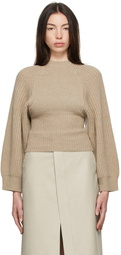 Stella McCartney Beige Knit Cropped Crewneck