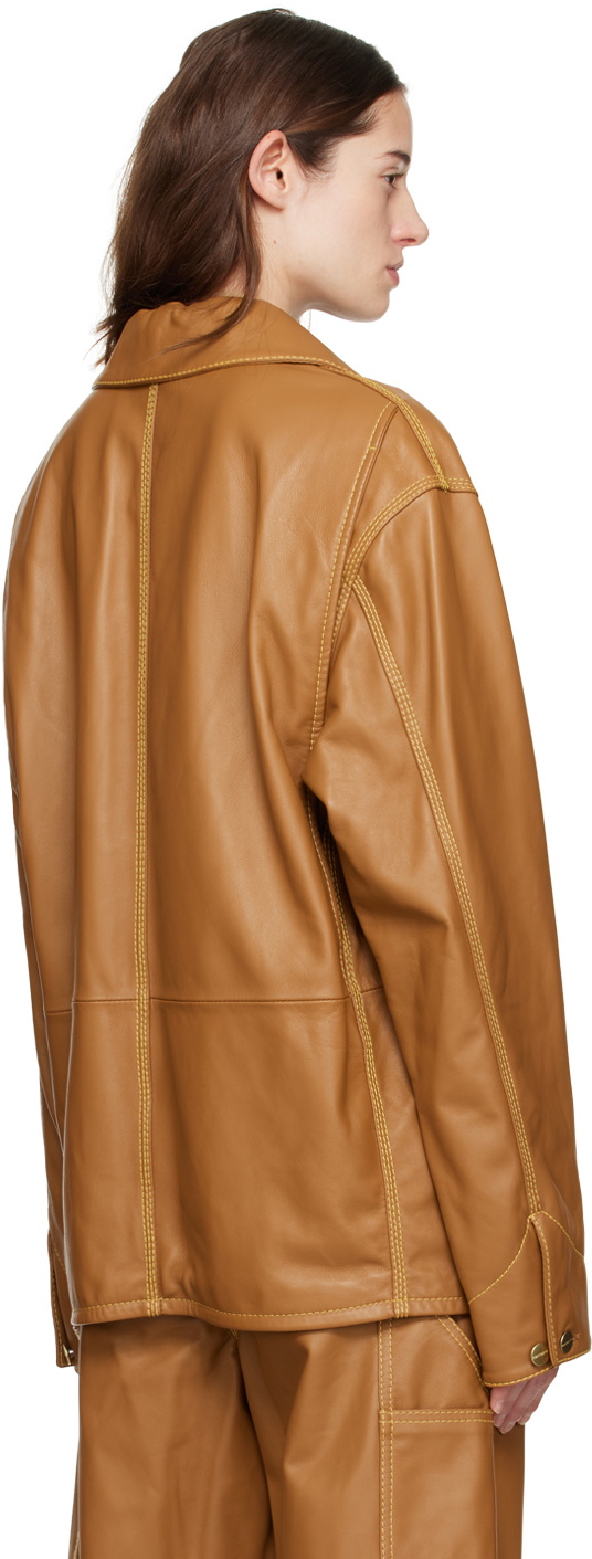 Marni Tan Carhartt Edition Leather Jacket