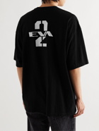 Undercover - Neon Genesis Evangelion Oversized Printed Cotton-Jersey T-Shirt - Black