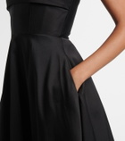 Roland Mouret Pleated taffeta corset gown