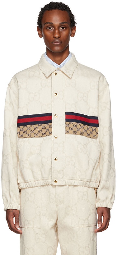 Photo: Gucci Off-White Maxi GG Denim Jacket