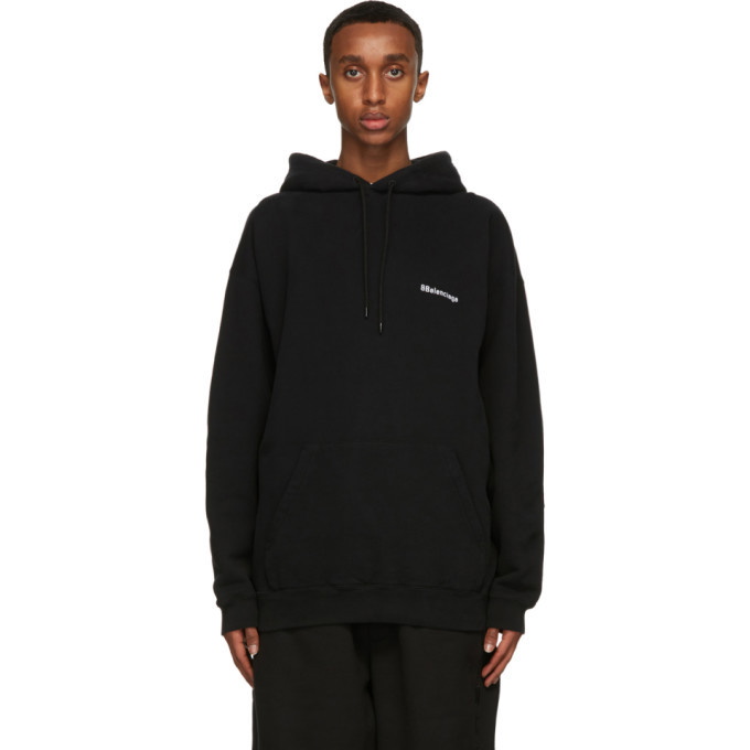 Photo: Balenciaga Black BB Medium Fit Hoodie