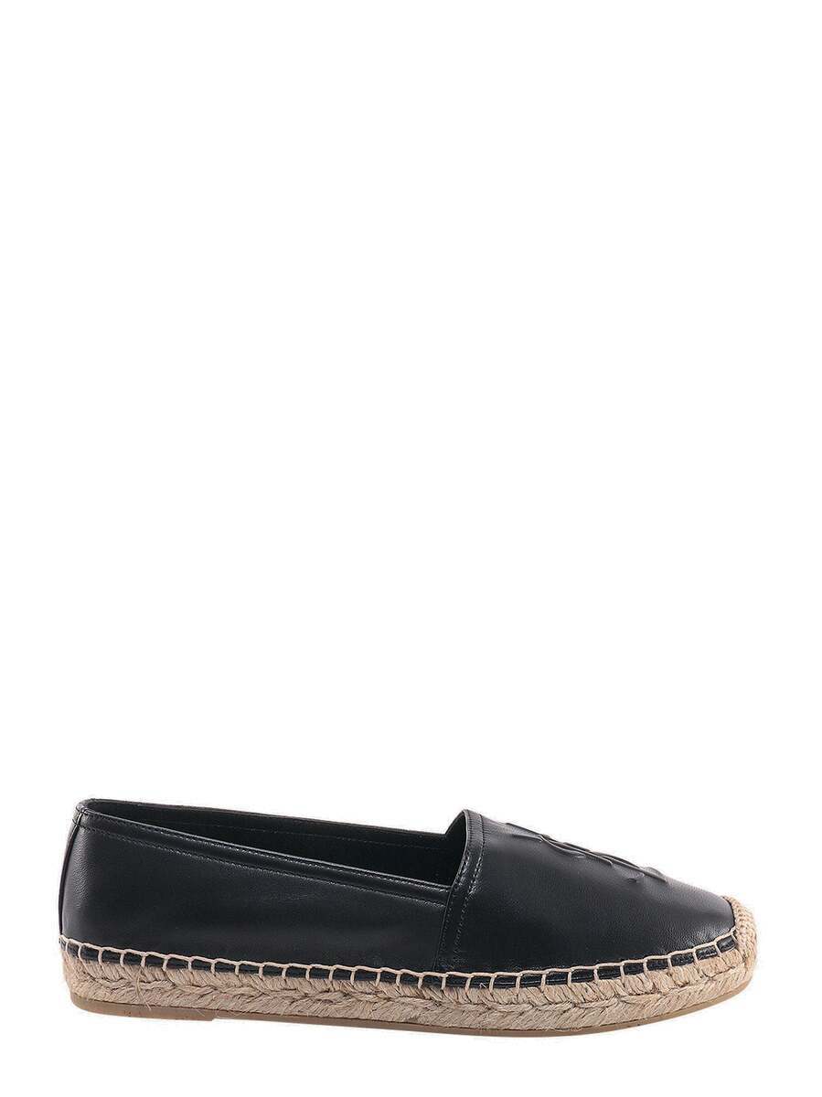 Saint Laurent Black Embroidered Logo Espadrilles Saint Laurent