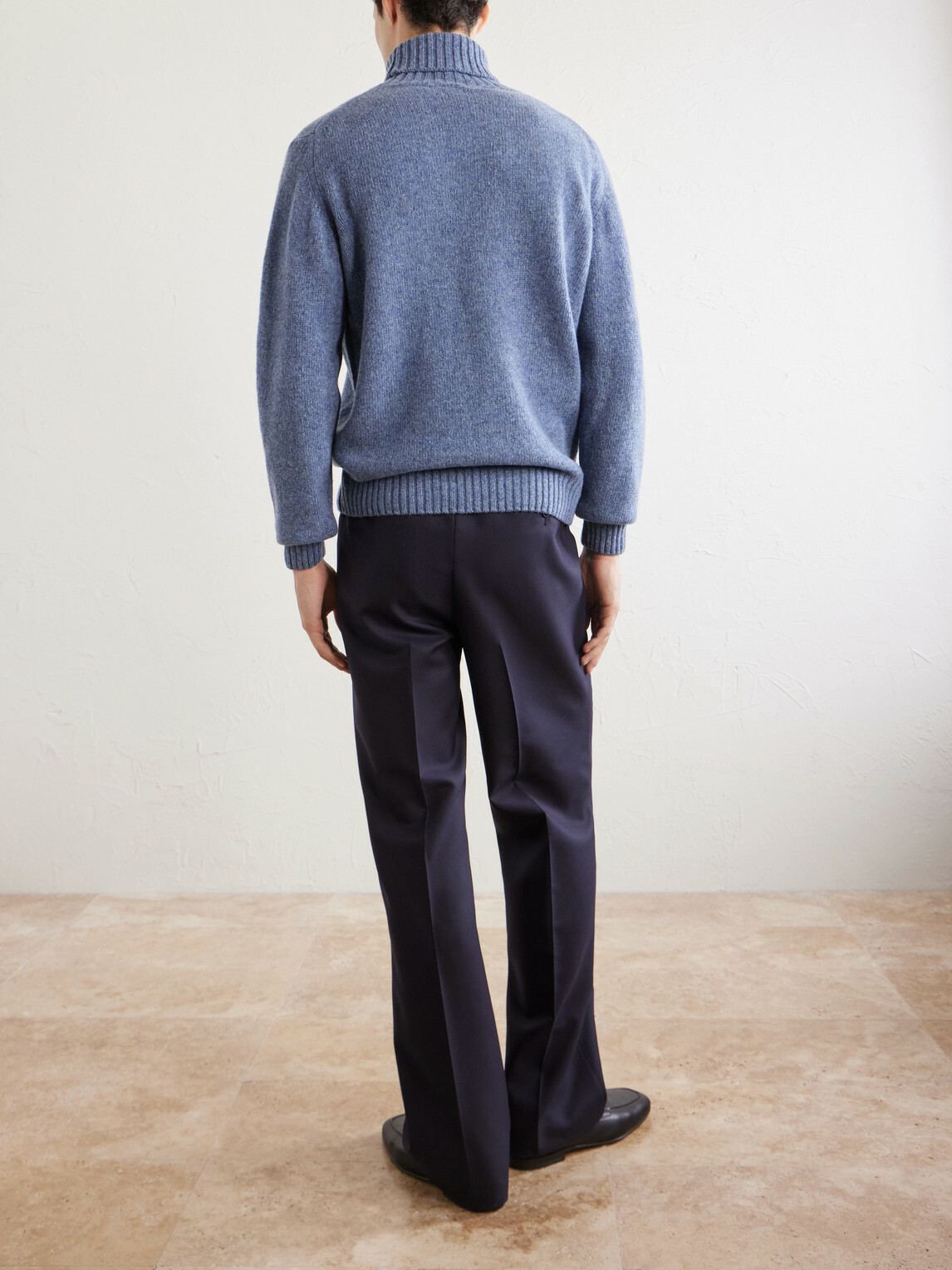 Caruso - Wool Rollneck Sweater - Blue