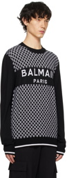 Balmain Black Mini Monogram Sweater
