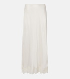 Rixo Matilde lace-trimmed satin slip skirt