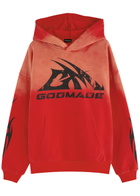 God Made Heritage Logo-print Hooded Cotton Sweatshirt Red