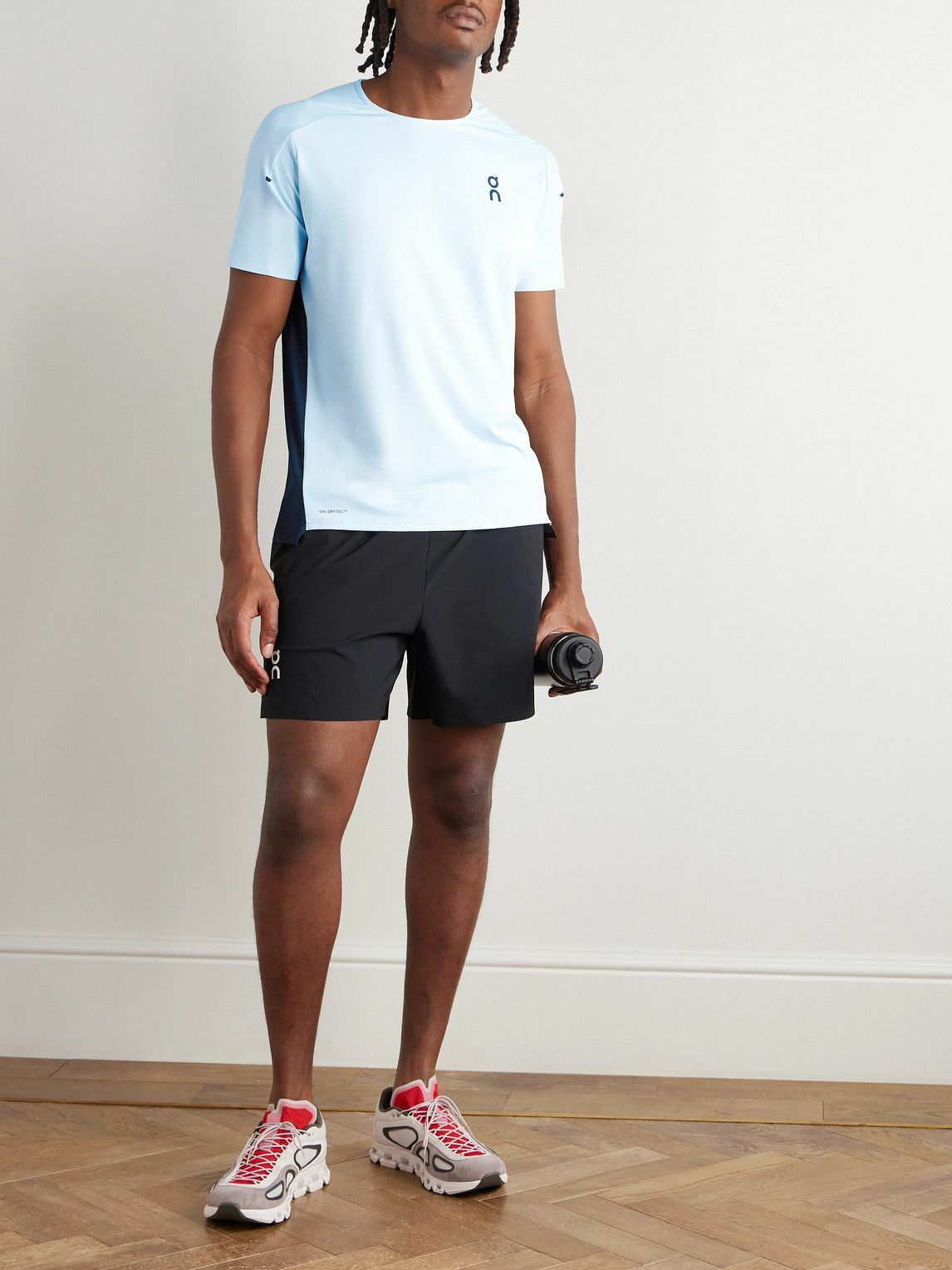 ON - Performance-T Stretch Recycled-Jersey and Mesh T-Shirt - Blue