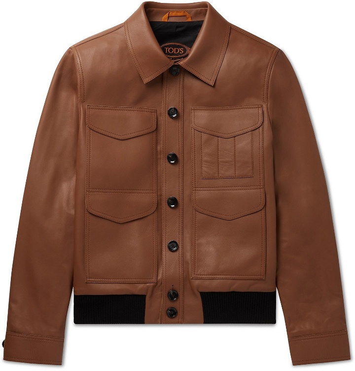 Photo: TOD'S - Leather Bomber Jacket - Brown