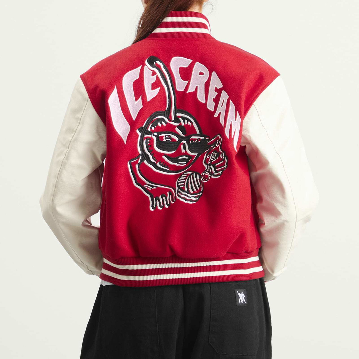 ICECREAM Women's Cherry Varsity Jacket in Red