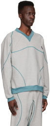 Saul Nash Grey & Blue Cotton Sweater