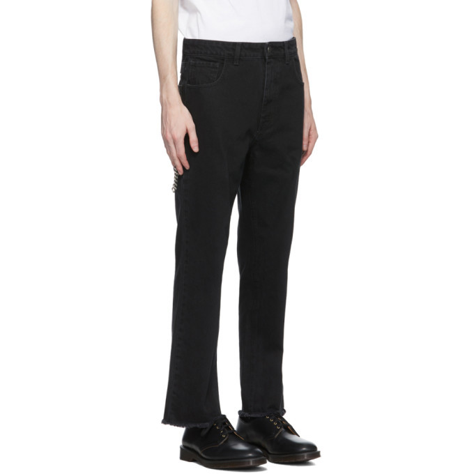 Raf Simons Black Cropped Zippered Jeans Raf Simons