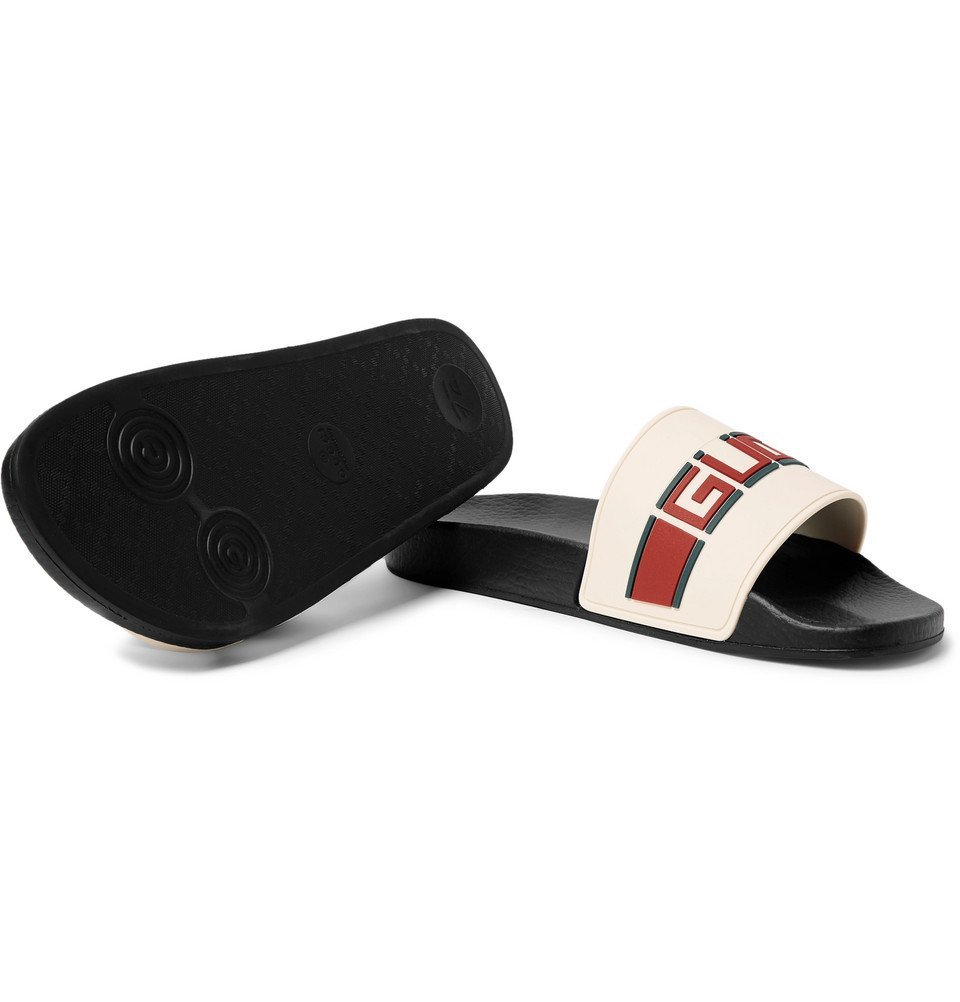 Gucci logo rubber discount slides