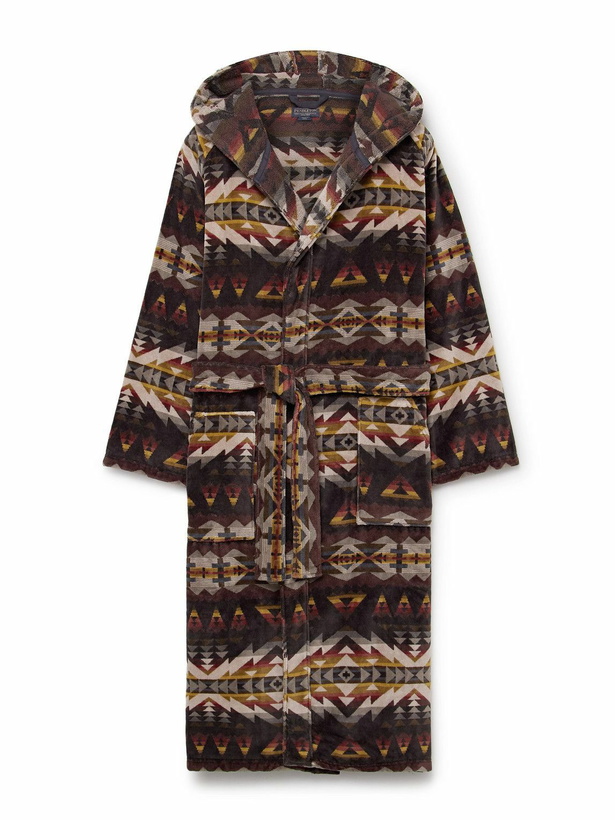 Photo: Pendleton - Cotton-Velour Jacquard Robe - Black
