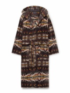 Pendleton - Cotton-Velour Jacquard Robe - Black