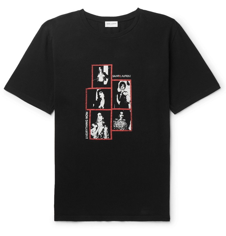 Photo: Saint Laurent - Printed Cotton-Jersey T-Shirt - Men - Black