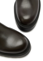 The Row Nobilis Chunky Leather Ankle Boots Brown