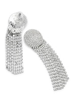 Self-portrait Crystal-embellished Fringe Silver-plated Drop Earrings - One Size