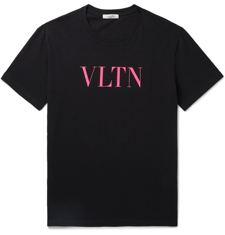 Photo: Valentino - Logo-Print Cotton-Jersey T-Shirt - Pink