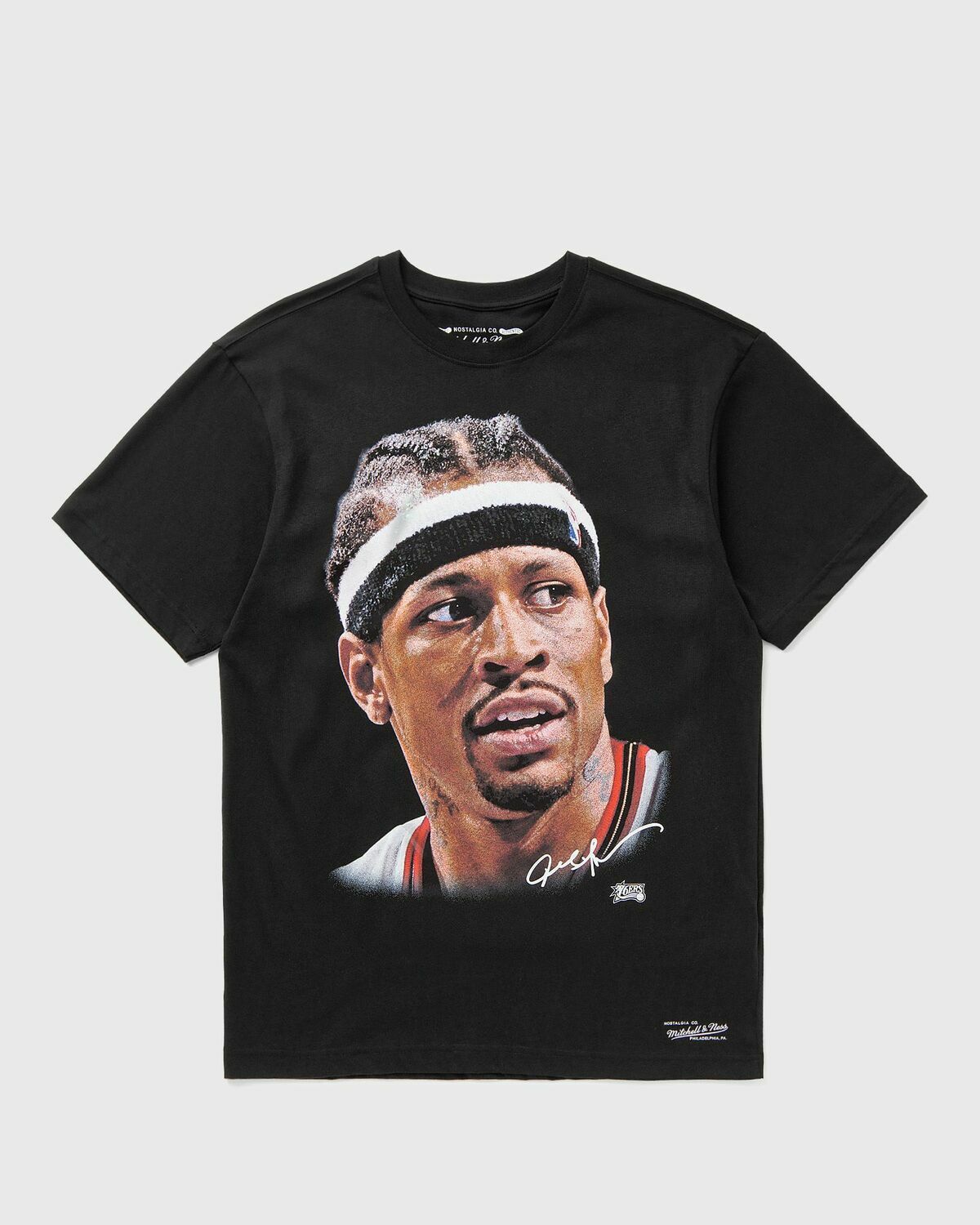 Mitchell & Ness NBA PLAYER BIG FACE TEE PHILADELPHIA 76ERS ALLEN IVERSON Black Mens Shortsleefe