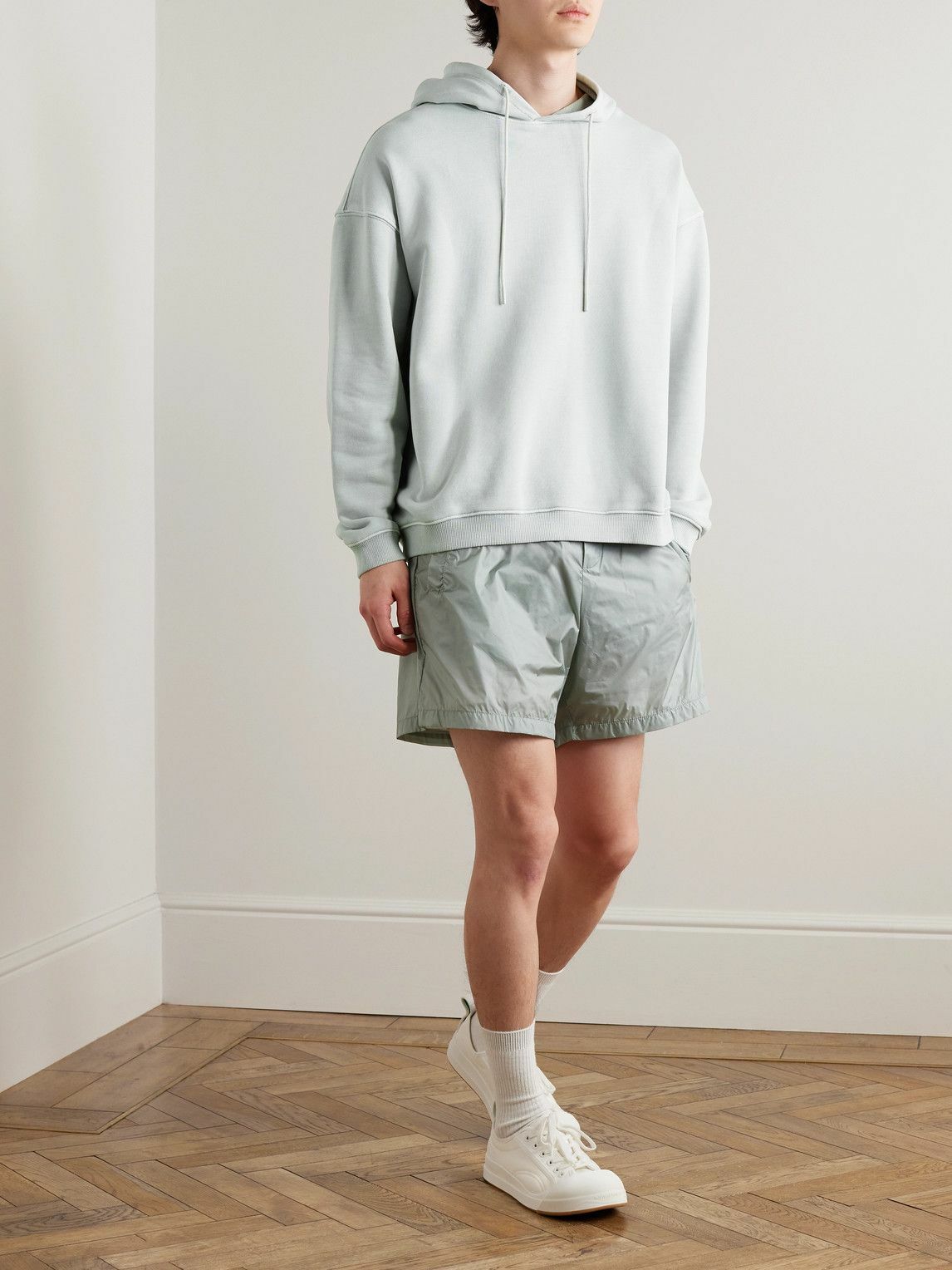 Amomento - Garment-Dyed Cotton-Jersey Hoodie - Green