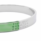 MM6 Maison Margiela Men's Number Logo Cuff in Polished Silver/Green