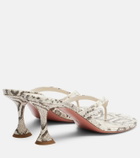 Amina Muaddi Juliette snake-print leather thong sandals