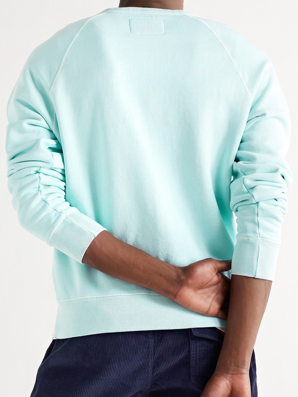 BIRDWELL - Loopback Cotton-Jersey Sweatshirt - Blue